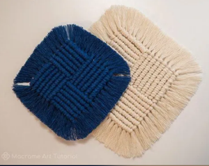 Handmade Modern Square Macrame <b>Coaster</b> - Product Image 2