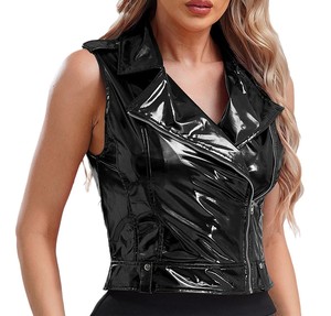 เสื้อกั๊กหนังแกะแบบมีซิปสำหรับผู้หญิงเสื้อกั๊กหนังแท้ระบายอากาศได้ดี - Product Image 5