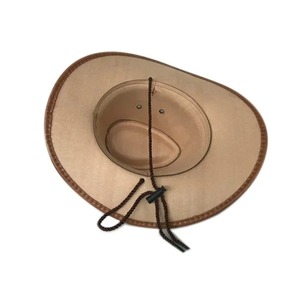 Sombrero de vaquero de piel sintética con ala para hombre, sombrero de cubo de ala ancha de fieltro Vintage para hombre, alta calidad - Product Image 4