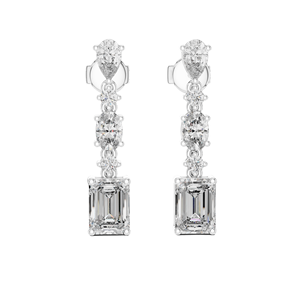 ต่างหูเพชรทรงหยดน้ำ 2.87 กะรัต คุณภาพ VVS-VS-EF CVD  ทอง 18KT, 14KT, 10KT และเงิน 925  ทองชมพู, ทองเหลือง, ทองขาว และมอสซาไนต์ - Product Image 1