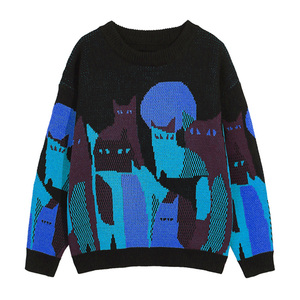 สเวตเตอร์ถักดึงต่อต้านริ้วรอยสำหรับผู้ชายผู้หญิงเสื้อกันหนาวแบบสวมหัว Y2K คริสต์มาสฤดูหนาว - Product Image 2