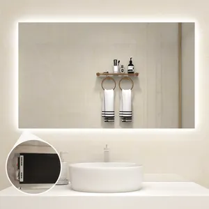 100x60cm LED-beleuchteter Badezimmers piegel mit Hintergrund beleuchtung 580W Wandheizung Strahlungs heizung