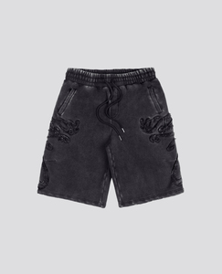 Pantalon Cargo vintage taille moyenne en denim pour homme, short personnalisé de couleur claire/foncée avec fermeture éclair acide et broderie de strass pour homme - Product Image 1