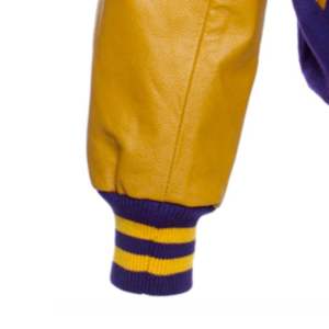 Laine Chenille Broderie Baseball Letterman Vestes Hommes Vintage Blanc Orange En Cuir Manches Varsity Veste hommes vestes - Product Image 6