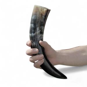 Juego de bebidas de cuerno de búfalo con soporte de hierro, técnica cruda, cuerno de ágata vikingo para cerveza, vino, calidad de exportación de World Craft Impex - Product Image 3