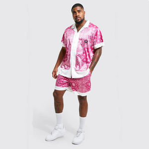 Ensemble décontracté personnalisé, t-shirts et shorts imprimés par sublimation, ensemble de t-shirts et shorts amples, polyester/coton, séchage rapide - Product Image 3