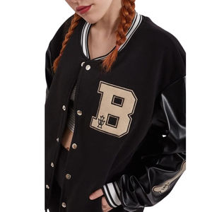 Hip Hop Color Block Jacket Letterman Varsity Chaquetas Mujer-Venta caliente Prendas de abrigo de moda Perfecta para el estilo casual - Product Image 3