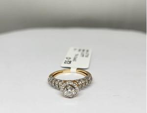 Bague de fiançailles et de mariage en or jaune 14 carats avec diamant naturel taille brillant solitaire JC Diamond LR6, plaquée rhodium, certifiée IGI - Product Image 5