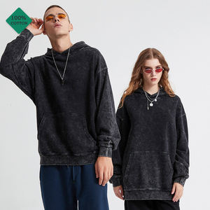 เสื้อฮู้ดขนแกะล้างกรดมีซิปโอเวอร์ไซส์ทันสมัยออกแบบได้ตามต้องการสำหรับฤดูหนาวพิมพ์ลายไซส์ XS - Product Image 2