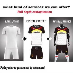 Uniformes de Fútbol de Poliéster para Hombre, Reversibles, Personalizados, con Estampado Digital Rojo y Negro, de Alta Calidad, al por Mayor - Product Image 2