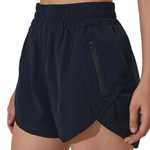 กางเกงขาสั้นกีฬาสำหรับผู้หญิงมีซิปแห้งเร็วยืดหยุ่นสูงมีกระเป๋ากำหนดได้เองและมีการออกแบบให้ระบายอากาศได้ดี - Product Image 6