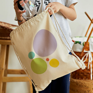 Sac de rangement à cordon en coton biologique lavable, respirant et réutilisable pour vêtements, chaussures, jouets, linge et emballage - Product Image 1