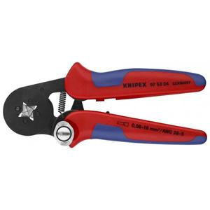 คีมย้ำสายไฟแบบปรับได้เองของ Knipex คีมย้ำแบบสี่เหลี่ยมขัดเงาสำหรับปลอกปลายสายไฟพร้อมช่องเปิดด้านข้าง - Product Image 1