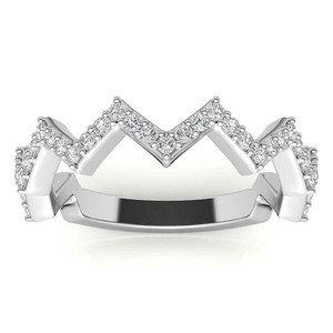 Bague d'éternité en moissanite en forme de couronne SHREYA DIAM pour femme, en argent 925, sertie pavé, bijoux de mariage de luxe et tendance - Product Image 2