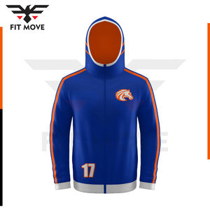 Men's <b>Full</b> <b>Zip</b> <b>up</b> <b>Hoodie</b> Jacket Long Sleeve Performance Training <b>Hoodie</b> Workout Running Track <b>Hoodie</b> Custom logo 100% Cotton - Product Image 2