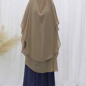 Alta calidad Thobe / Thawb mujeres musulmanas modestas gasa Niqab Hijab Overhead Tie Back Hijab oración Long khimar - Product Image 4