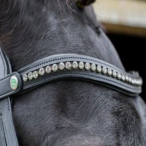 Bandeau de tête de cheval en cuir de cheval orné de cristaux, équipement de course équestre de qualité supérieure, fabricant et grossiste - Product Image 4