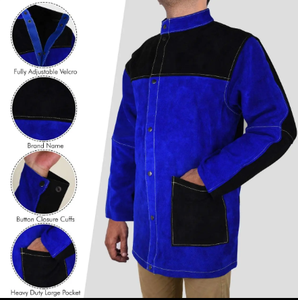 Chaqueta de soldadura de cuero de alta calidad Chaqueta de soldadura de cuero de vaca de alta calidad - Product Image 4