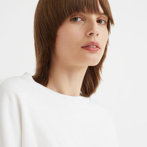 Femmes 100% coton Streetwear surdimensionné brodé pull col rond en relief Couple sweat femmes - Product Image 3