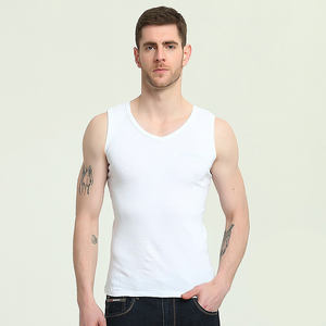 Camiseta de Tirantes de Algodón para Hombre, Verano, Cuello en V, Blanca, con Logotipo Personalizado, sin Mangas, para Gimnasio - Product Image 6
