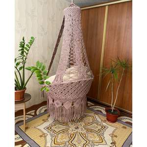Magnifique chaise suspendue en macramé faite à la main pour la décoration de la maison, pour les meubles d'extérieur dans le salon, la cour, la chambre - Product Image 2