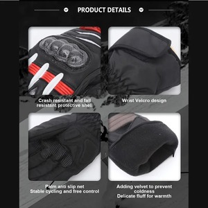 Avec votre propre logo Gants de moto noirs Anti Impact Motocross Doigt complet Gants de moto pour hommes Gants tactiques d'extérieur - Product Image 2