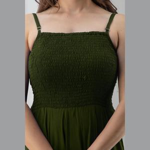 Vestido de Gala Verde Oscuro con Cintura Imperio, Cómodo, Talla XS, Tela de Chifón, Corte en A, para Fiestas Nocturnas, Largo hasta el Suelo - Product Image 6