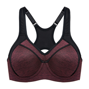 Soutien-gorge de sport à col en V antichoc à séchage rapide Confortable Respirant Gym Wear Léger XL Plus Size Front Digital Printing - Product Image 1