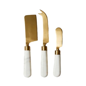 Good Quality Professional Stainless Steel Brass 3 Pieces Set Cheese Knives Set Home Hotel <b>Kitchenware</b> - Product Image 1