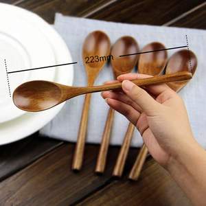 Wood Spoons for Eating 6 Pieces Japanese Natural Plant Ellipse Wooden Ladle Spoon <b>Set</b> for Cooking Mixing Stirring <b>Honey</b> Tea - Product Image 3