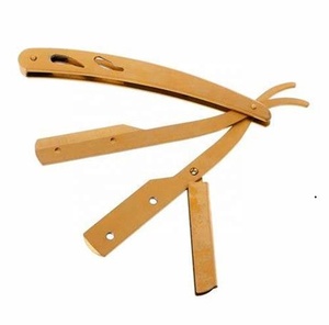 Coupe-visage de rasoir de rasage droit professionnel en acier inoxydable pour les fournitures de barbier de rasage de gorge pour hommes - Product Image 1