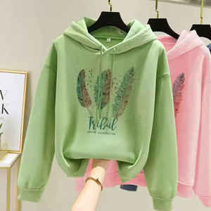 Sudaderas con Capucha Tejidas y Estampadas para Mujer, Ropa Urbana de Invierno, con Logotipo Personalizado en la Parte Delantera, Diseño Moderno para Actividades al Aire Libre - Product Image 2