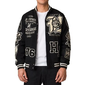 Chaqueta de béisbol personalizada para hombre, chaqueta de béisbol con estampado bordado personalizado, de gran tamaño - Product Image 4