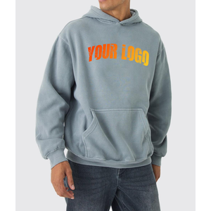 Top Trensing 100% coton sweats à capuche poids lourd plaine couleur unie pull goutte épaule sweat à capuche hommes - Product Image 4