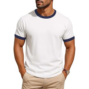 Ropa de trabajo de manga corta, camisetas de timbre, venta al por mayor, Camiseta clásica de timbre para hombre - Product Image 1