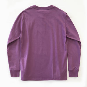 T-shirt à manches longues pour femme, 200g, 100% coton, logo personnalisé, couleur unie, col rond, décontracté, respirant, léger, anti-boulochage, printemps - Product Image 5