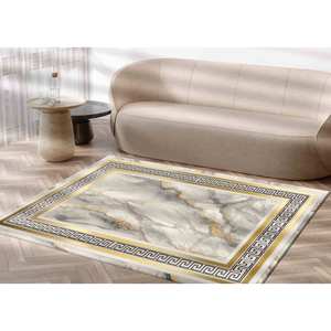 Tapis imprimé marbré abstrait : design 3D luxueux pour salon, tapis en velours - Product Image 2