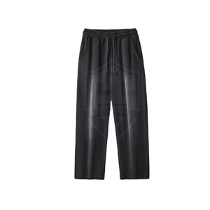 Best-Selling Men's High Quality Acid Wash Canvas <b>Trousers</b> Winter Cotton Gym Wear Mid Waist Custom Wholesale Casual Sport Style - Product Image 1