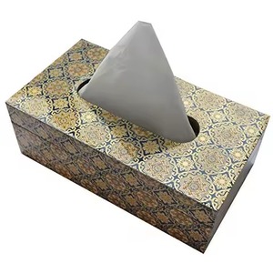 Caja de Pañuelos de Madera Elegante de Primera Calidad con Detalles Hechos a Mano para Decoración Festiva del Hogar - Product Image 1