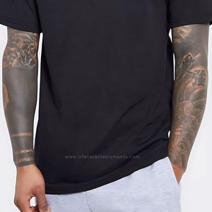 T-shirt à manches courtes col rond 100% coton pour hommes T-shirt tricoté blanc léger de style streetwear - Product Image 3