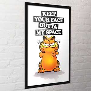 Affiche sur toile moderne de Garfield avec design « Keep Your Face Outta My Space » - Product Image 1