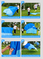 Windbetriebenes, automatisch aufklappbares Strandzelt mit UPF 50+ Sonnenschutz, tragbar, windresistent, schnell aufbaubar, Sonnenschutz für Camping und Boot