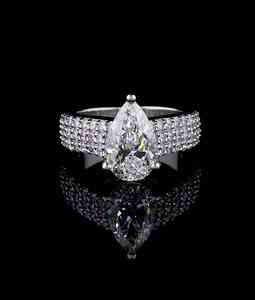 Anillo de compromiso de diamante cultivado en laboratorio VS1 de 2,50 quilates, anillo de aniversario único para su joyería fina, oro blanco de 14 quilates - Product Image 2