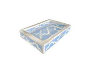 Plateau de qualité supérieure en nacre et résine avec motif floral antique pour le petit-déjeuner, le thé, le café, le rangement et les cadeaux - Product Image 2