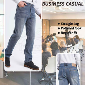 Vaqueros de lana informales para hombre más vendidos, estilo recto de color sólido con lavado medio para uso en exteriores en invierno - Product Image 2