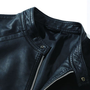 Chaqueta de Cuero y Lana Personalizada al por Mayor para Otoño, Transpirable, Impermeable, Resistente al Viento, Ecológica, para Motociclistas, OEM para Hombre - Product Image 4