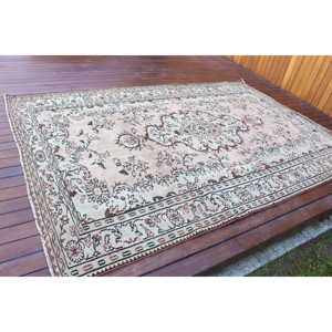 พรมตุรกีโบราณ ขนาด 6.1x9.4 ฟุต พรมสีน้ำตาลขนาดใหญ่สไตล์ตะวันตกเฉียงใต้ - Product Image 2