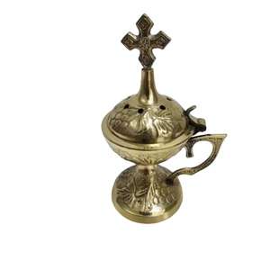 Quemador de Incienso Terapéutico de Latón Metálico Pulido con Madera de Sándalo para Incienso Indio, Ambiente Libre de Olores, Diseños Personalizados - Product Image 2