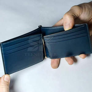 ที่หนีบเงินหนังแท้ OEM แบบเรียบง่าย ขนาดเล็ก สำหรับผู้ชาย  ที่หนีบเงินหนังแท้แบบเรียบง่าย ขนาดสั่งทำได้ - Product Image 3