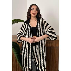 Black Striped <b>Knit</b> <b>Set</b> - Black - Product Image 3